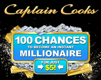 100 Jackpot Slot Spins at Captain Cooks Casino